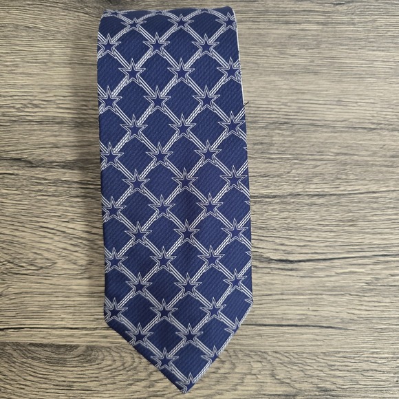 Dallas Cowboys Reversible‎ Tie 57" Long 3 3/4" Wide 100% Silk NFL Blue White - Picture 2 of 8